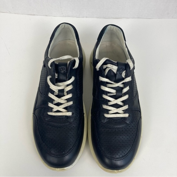 Ecco Soft 7 Black Leather Lace Up Runner Sneaker Comfortable Shoes Size 8 - Picture 6 of 16